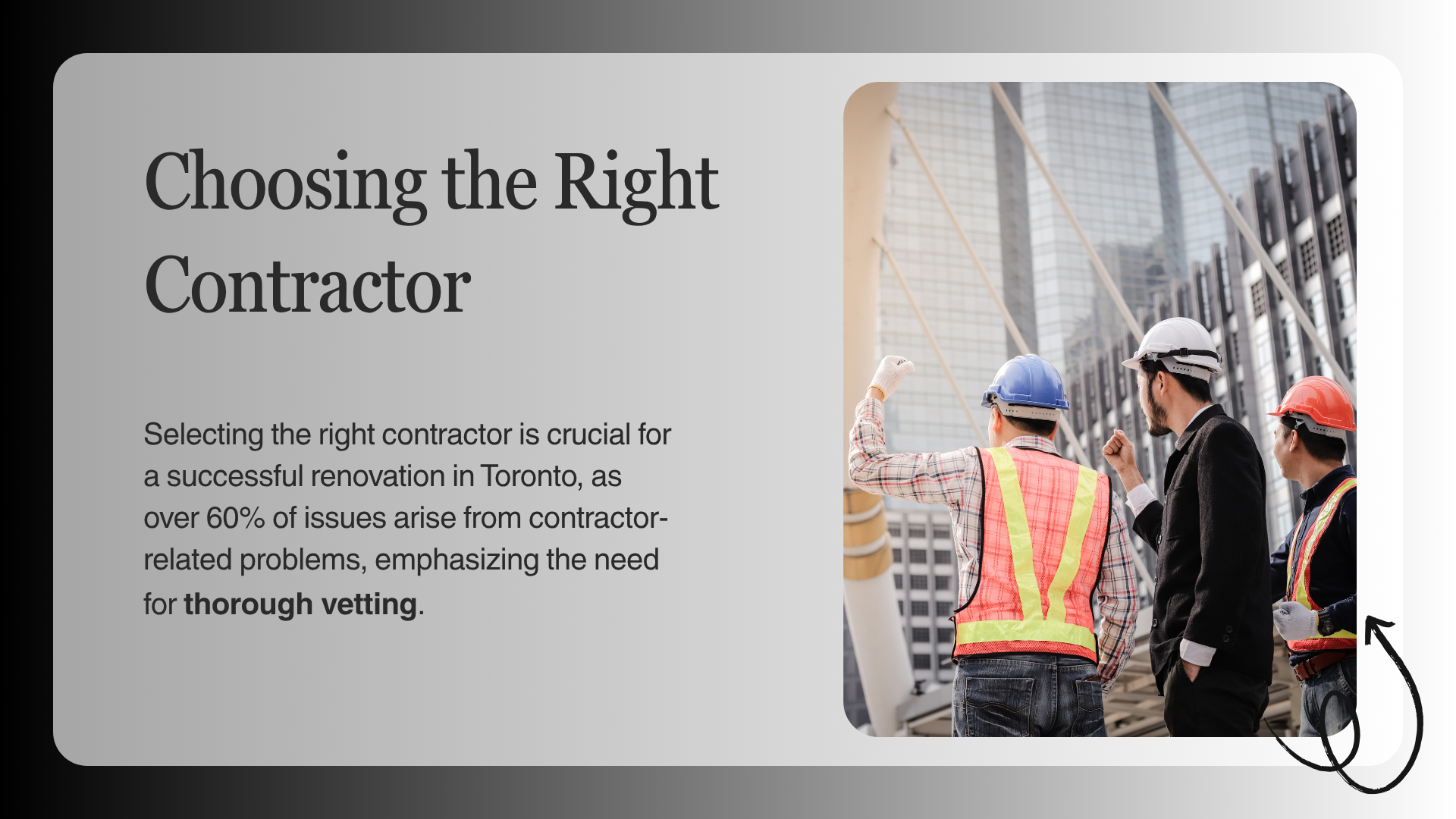 Toronto home renovation team inspecting construction site